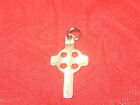 New Small Silver  Pewter  Irish Celtic Cross Pendant Charm Ireland Necklace  