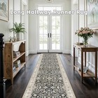 Non Slip Runner Rug For Hallway Long Carpet Runners 3x12 Black Beige - Soft 