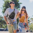  Sling Bag For Women  Leather Fanny Packs Crossbody Purse  Small Chest Black