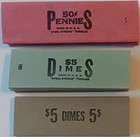 Vintage Lot Of 100 Coin Roll Wrapper Tubes Penny Nickel Dime Quarter Half Dollar
