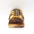 Vtg Camel Bone Treasure Chest Trinket Box Brass Jewelry Lined Inside