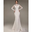 Bridal Dress Bohemian Mermaid Wedding Dress Train Long Sleeves Lace Wedding Gown