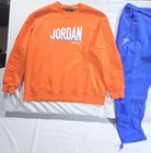 Jordan Flight Mvp Graphic Fleece Orange And Blue Winter Set  Size Xxl 