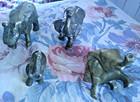 Brass Vintage Family Of 4 Elephants Lot Collection Figures Small To Large