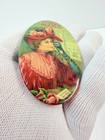 Early 1908 Original Coca cola Celluloid Victorian Lady Pocket Mirror