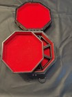 Vintage Korean Asian Ox Horn Jewelry Box Red Hwagak Hasem