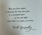 Sympathy Greeting Card   Envelope   Your Loved One Has Been Called Home
