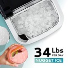 Euhomy Nugget Ice Maker Countertop With Handle  Ready In 6 Mins  34lbs 24h
