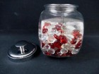 Clear Apothecary Jar With 4 88 Lbs Red   Clear Decorative Accent Gems