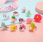 24 Butterfly Unicorn Flower Rings Jewelry Toy Gift For 3 4 5 Year Old Girls Kids