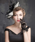 Sinamay Fascinator Hat Floral Feather Pillbox Derby Hats For Women Wedding Tea P