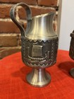 Vintage 1950s Pewter Cream And Sugar Bowl Set Snorre Norsk Pewter Viking Norway