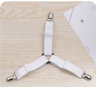 4pcs Bed Suspender Straps Mattress Fastener Holder Triangle Sheet Clips White