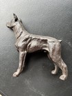 Cast Iron Statue  Standing Boxer Dog Antiqued Brown