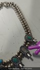 Defective 16  Petite Native Am Pawn Brass  And Composite Turquoise Necklace G2u