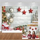 7x5ft Christmas Backdrop White Wood Floor Photography Backdrop Winter Snow Ch   