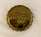 Vintage Brass Coca Cola Paperweight Round Coke Bottle Cap Felt Bottom 3 25 In