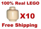 Lego Minifigure Light Nougat Flesh Lot 10x Plain Monochrome Head Genuine 3626c