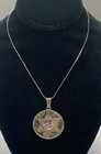 Sterling Silver 925 Abalone Star Of David Pendant Snake Chain Necklace 18 75 