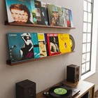 Walnut Picture Ledge  Vinyl Display Shelf  Wood Floating Brown 48 