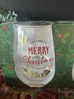 Charming Choice 4pc Stemless Wine Glass Set Merry Christmas Happy Holidays 20oz