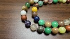 Vintage Rainbow Gemstones Multi Strand Necklace Sterling Silver Clasp Jade Agate
