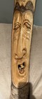 Tribal Hand Carved Wood Wall Mask Decor 39in Brown Natural Finish