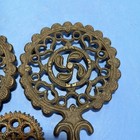 Pair Antique Cast Iron Trivets Sad Iron Stands No 104   Small Foley Boston Ma