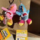 Super Mario Bros Pink  blue Yoshi Stuffed Plush Keychain  2007 Vintage 5    