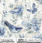 5095  Two Paper Beverage   Cocktail Decoupage Art Craft Napkins - Blue Bird