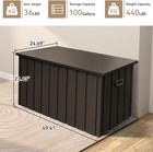 Domi 100 Gallon Metal Outdoor Storage Deck Box Waterproof W lockable  brown 