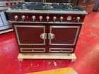 43    La Cornue Cornufe Dual Fuel Range C1in Burgundy With Nickel  used 
