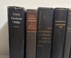 Lot Of 6 Vintage Black Decorative Staging Prop Hardback Books 1900s