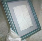 Vintage Wess Wesley Smith White Cast Paper Starfish Figi Graphics Blue Frame Art