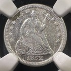 1852-o Seated Liberty Half Dime Silver Ngc Au Details Semi Key Date Scarce