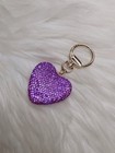 Heart Keychain Bag Charm Bling Rhinestone Keychain Purse Keyring Gift Purple