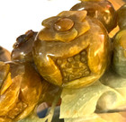 Chinese Natural Jade Hand Carved Pomegranate Flower Statue 11 x8 x2 