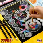 27x Spirograph Paper Box Set Draw Spiral Designs Interlocking Toys Gears Wheels 