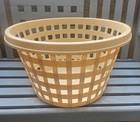 Vintage Rubbermaid 2966 Beige Round Large Weave Heavy Duty Laundry Basket 20 