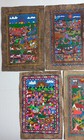 Set Of 5 Amate Bark Paintings Native Ethnic Mexican Folk Art Wall Deco 23 