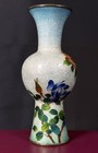 Antique Japanese Meiji Ginbari Cloisonn   Gu-form Vase Fine Silver Wire 7   