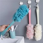 1pc Long Handle Bath Brush Back Bath Shower Scrubber Body Soft Mesh Scrub Puff C