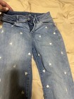 Gap 70s Flare Girls Jeans Size 10 Blue Medium Wash Denim White Hearts