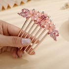 Crystal Flower Hair Comb Wedding Hair Clip Comb Rose Gold Long Rhinestone Flo   