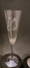 Limited Edition Handpainted Champagne Flutes Wedding anniversary Sterling Silver