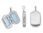 Tree Rectangle Locket Pendant Necklace In Sterling Silver With Chain