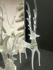 Vintage Silvestri Frosted Glass Christmas Reindeer Figurine W brass Bell 3 Br