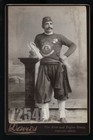 Rare Cabinet Card Photo Salvation Army Joe The Turk Armenian Holding Cornet