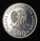 1986 Poland 500 Zlotych Coin  Nickel Sample   Proba    Unc