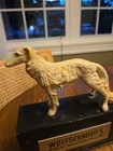 Vintage Wolfschmidts Vodka Borzoi Statue Bar Sign White Russian Wolfhound Dog